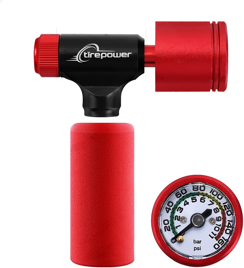 Ctrepower CO2 Bike Tire Inflator - Push-Button Presta & Schrader Compatible CO2 Bike Pump or 12X 16g Threaded CO2 Cartridges for Road Bikes, MTB, Hybrid Bikes - Image 1